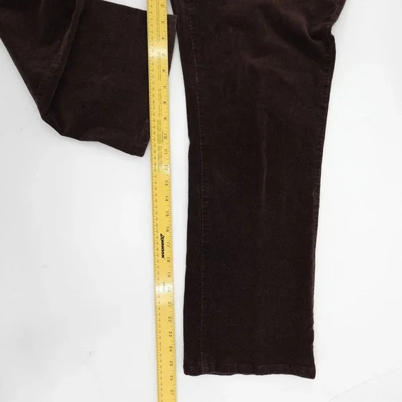 Reba Pants Womens 10 Brown Corduroy Straight Leg Embroidered Back Yoke 5 Pocket - Picture 8 of 11